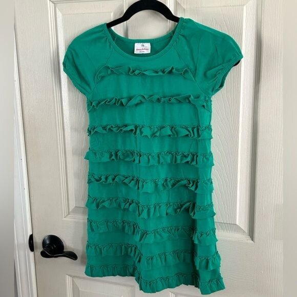 Hanna Andersson Green Ruffle Dress Sz 120 (US 6/7) - Picture 9 of 15